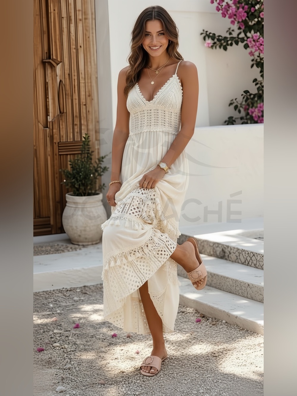 Boho Crochet Tassel Maxi Summer Dress - Picture 2 of 9